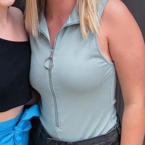 Bodysuit with Front Zipper